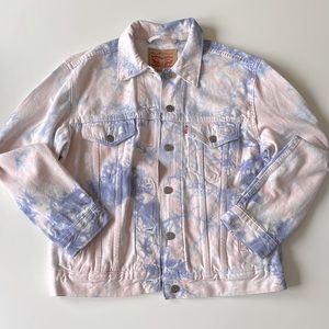 LEVIS PINK & LILAC TIE DYE DENIM JACKET